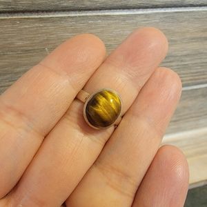 Tigers Eye Oval Sterling Silver Ring